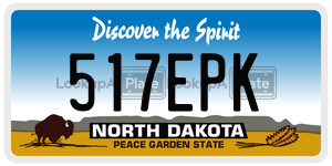 517EPK  license plate in ND