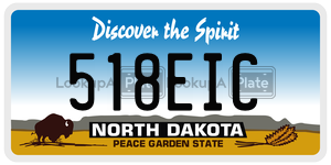 518EIC  license plate in ND