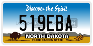 519EBA  license plate in ND