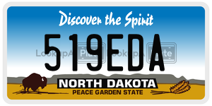 519EDA  license plate in ND