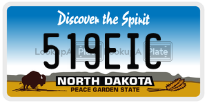 519EIC  license plate in ND