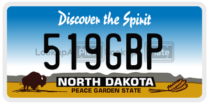 519GBP  license plate in ND