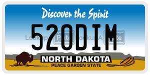 520DIM  license plate in ND