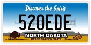 520EDE  license plate in ND