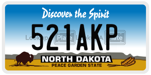 521AKP  license plate in ND