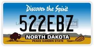 522EBZ  license plate in ND