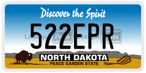 522EPR  license plate in ND