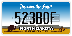 523BOF  license plate in ND
