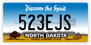 523EJS  license plate in ND