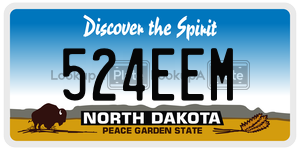 524EEM  license plate in ND