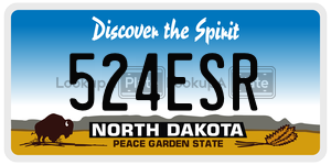 524ESR  license plate in ND