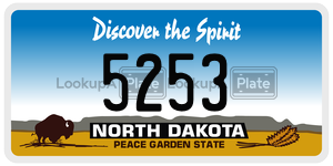 5253  license plate in ND