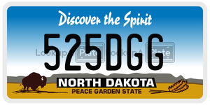525DGG  license plate in ND