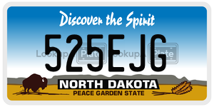 525EJG  license plate in ND