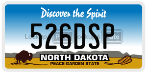 526DSP  license plate in ND