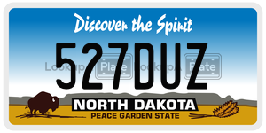 527DUZ license plate in North Dakota
