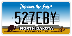 527EBY  license plate in ND