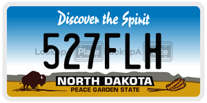 527FLH  license plate in ND