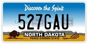 527GAU  license plate in ND