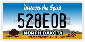 528EOB  license plate in ND