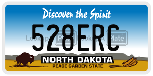 528ERC  license plate in ND