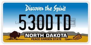 530DTD  license plate in ND