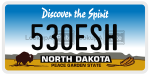 530ESH  license plate in ND