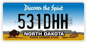 531DHH  license plate in ND