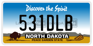 531DLB  license plate in ND