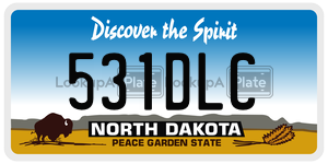 531DLC license plate in North Dakota