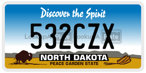 532CZX  license plate in ND