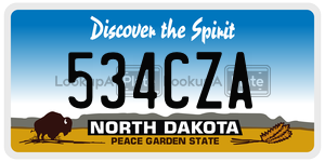 534CZA  license plate in ND