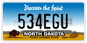 534EGU  license plate in ND