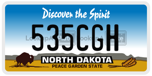535CGH  license plate in ND