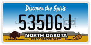 535DGJ  license plate in ND
