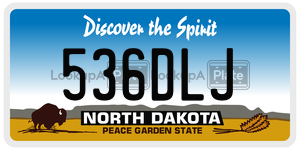 536DLJ  license plate in ND