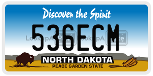 536ECM  license plate in ND