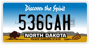 536GAH  license plate in ND