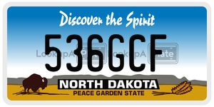 536GCF  license plate in ND