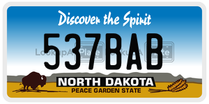 537BAB  license plate in ND