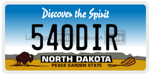 540DIR  license plate in ND