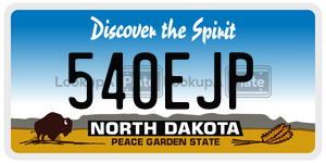 540EJP  license plate in ND