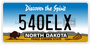 540ELX  license plate in ND