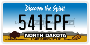 541EPF  license plate in ND