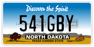 541GBY  license plate in ND