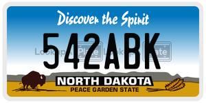 542ABK  license plate in ND
