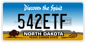 542ETF  license plate in ND