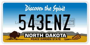543ENZ  license plate in ND