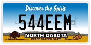 544EEM  license plate in ND