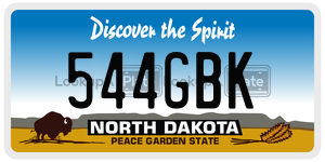 544GBK  license plate in ND